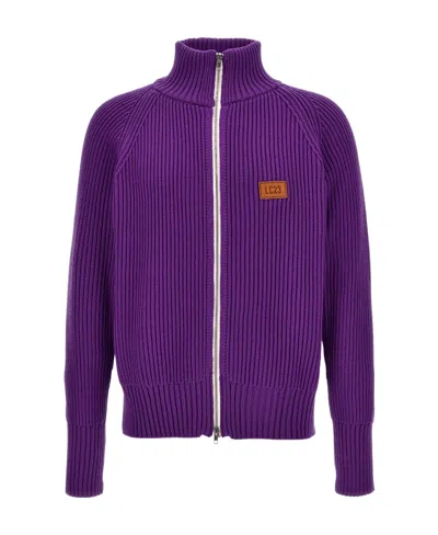 Lc23 Long-sleeved Zipper Sweater In Purple