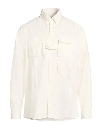 Lc23 Man Shirt Cream Size M Cotton In White