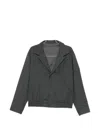 Lc23 Notched-lapel Elasticated-hem Bomber Jacket In Gray