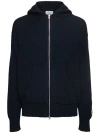 Lc23 Rib Knit Zip Hoodie In Blue