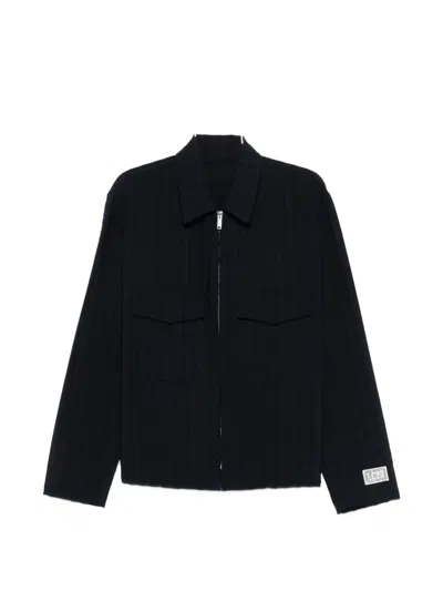 Lc23 Ribbed Zip-up Jacket In Blue