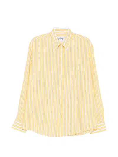 Lc23 Striped-pattern Button-down Shirt In Yellow