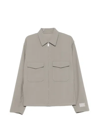 Lc23 Twill-weave Flap-pocket Jacket In Gray