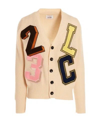 Lc23 V-neck Long-sleeved Sweater In Nude