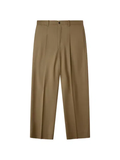 Lc23 Vitale Barberis Pleated Straight-leg Trousers In Brown