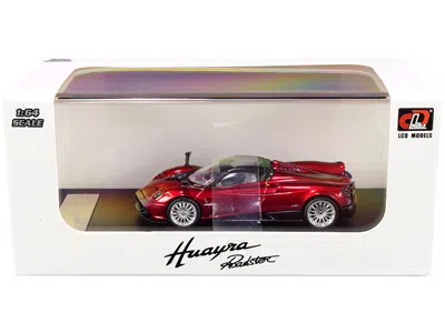 Lcd Models Pagani Huayra Roadster Red Metallic With Carbon Top And Carbon Accents 1/64 Diecast Model Car By Lcd