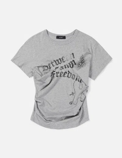 Lcdc Dart-detail Graphic Tee (melange Grey) In Gray