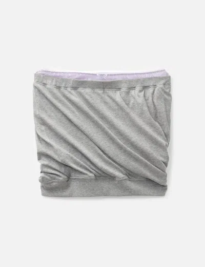 Lcdc Draped Lace Tube Top In Gray