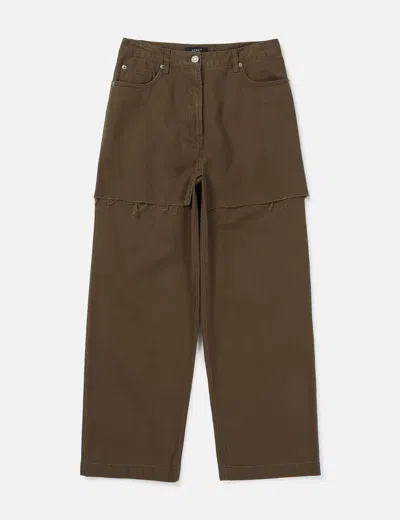 Lcdc Frayed Panel Wide Pants In Brown