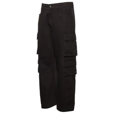 Lckr Mens  Baggy Wide Leg Cargo Pants In Black