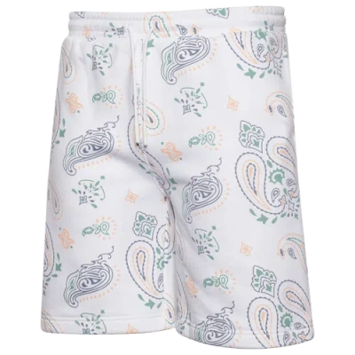 Lckr Mens  Bradley Fleece Shorts In Brght Wht Tssd Psly