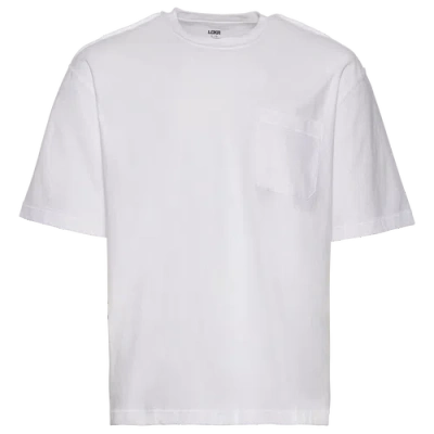 Lckr Mens  Reverse Heavy Weight Pocket T-shirt In White