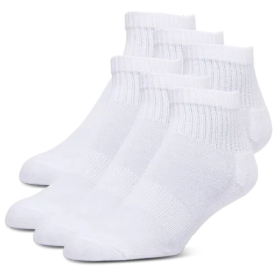 Lckr Youth   6 Pack Basic Quarter Socks In White
