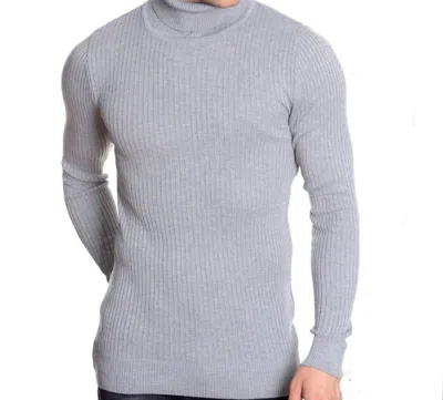 Lcr Black Edition Men's Turtleneck Sweater In Grey In Purple