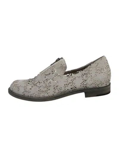 Pre-owned Ld Tuttle Suede Lace Pattern Loafers In Grey