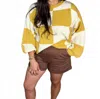 Ldc Checkered Chunky Sweater In Mustard In Yellow