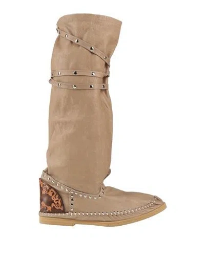 Ldir Woman Boot Beige Size 11 Soft Leather