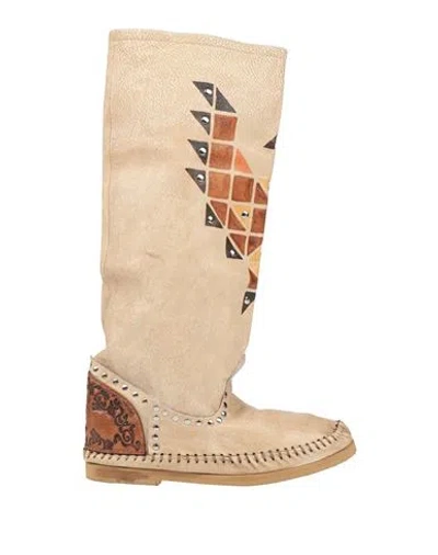 Ldir Woman Boot Beige Size 7 Leather