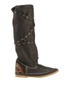 Ldir Woman Boot Charcoal Size 10 Soft Leather In Grey