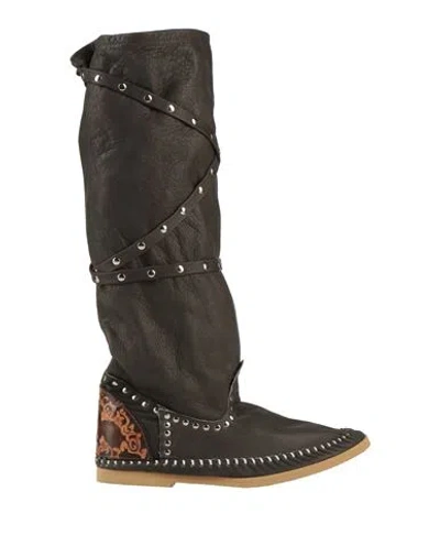 Ldir Woman Boot Charcoal Size 10 Soft Leather In Grey