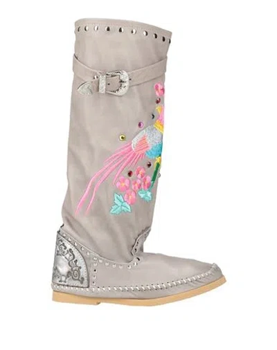 Ldir Woman Boot Grey Size 7 Leather In Gray
