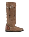 Ldir Woman Boot Khaki Size 5 Leather In Beige