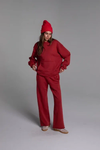 Ldma All Day Straight Leg Sweats In Red