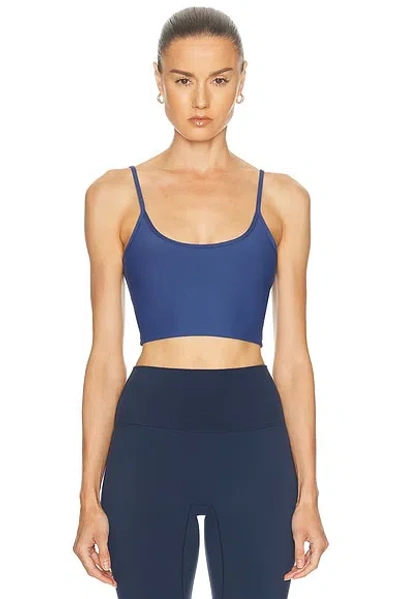Ldma Christy Strappy Rib Long Bra Top In Blue