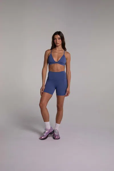 Ldma Contour High Rise Biker Short In Blue