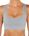 Ldma High Sculpt Rib Bra In Heather Grey In Blue