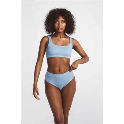 Ldma High Sculpt Thong Rib In Arctic Blue