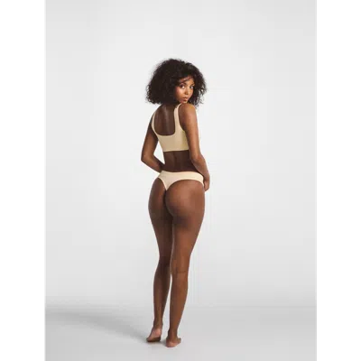 Ldma Low Hide Ribbed Thong In Yellow