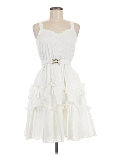 Pre-owned Ldt Casual Dress In White