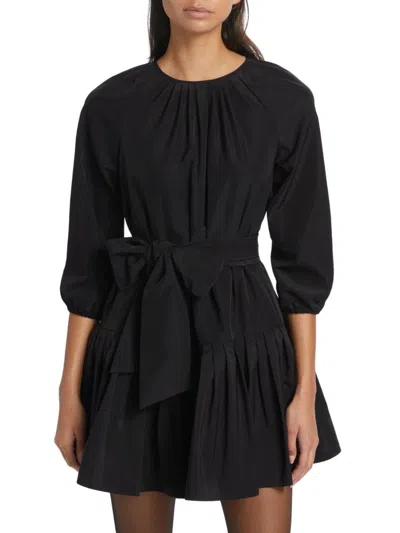 Ldt Women's Hunter Belted Flounce Minidress In Black