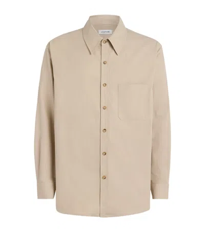 Le 17 Septembre Cotton Chest Pocket Shirt In Beige