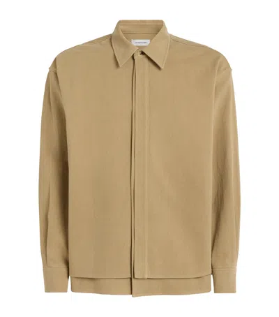 Le 17 Septembre Cotton Double-layer Overshirt In Beige