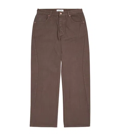 Le 17 Septembre Curved Seam Jeans In Brown