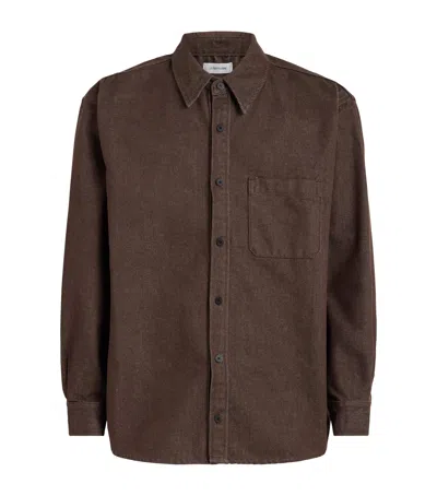 Le 17 Septembre Denim Overshirt In Brown