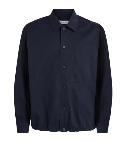 Le 17 Septembre Drawstring-hem Overshirt In Navy