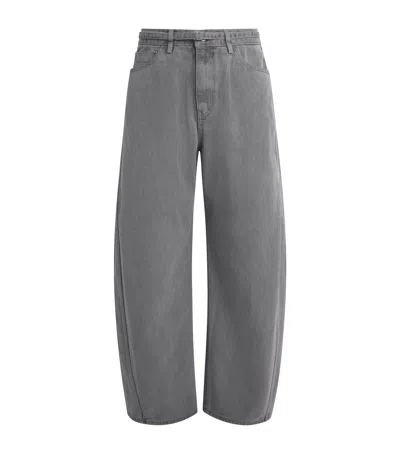 Le 17 Septembre Garment-dyed Curved-leg Jeans In Gray