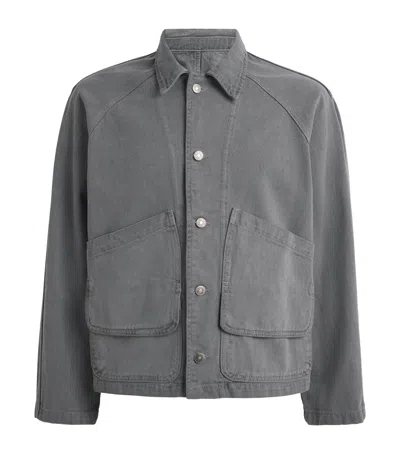 Le 17 Septembre Garment-dyed Denim Jacket In Gray