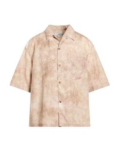 Le 17 Septembre Man Shirt Sand Size 38 Nylon In Beige