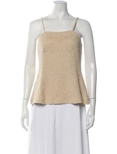 Pre-owned Le 17 Septembre Square Neckline Sleeveless Top In Neutrals