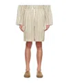 Le 17 Septembre Striped Shorts In Blue