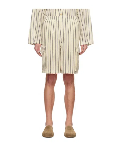 Le 17 Septembre Striped Shorts In Blue