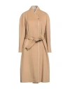 Le 17 Septembre Woman Coat Beige Size 6 Wool, Nylon In Beige