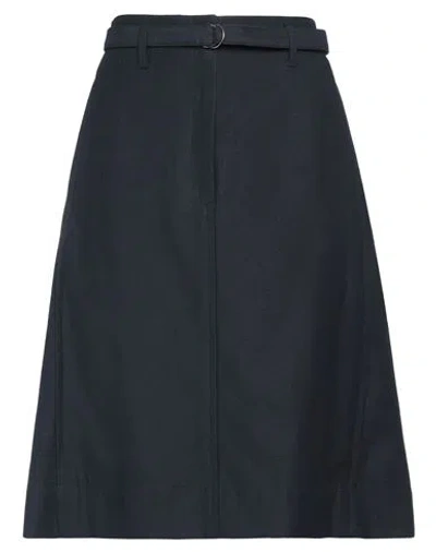 Le 17 Septembre Woman Midi Skirt Midnight Blue Size 6 Viscose, Cotton In Black