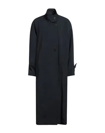 Le 17 Septembre Woman Overcoat & Trench Coat Navy Size 6 Nylon In Navy Blue