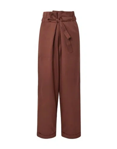 Le 17 Septembre Woman Pants Chocolate Brown Size 8 Wool
