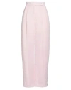 Le 17 Septembre Woman Pants Pink Size 8 Linen, Rayon In Pink